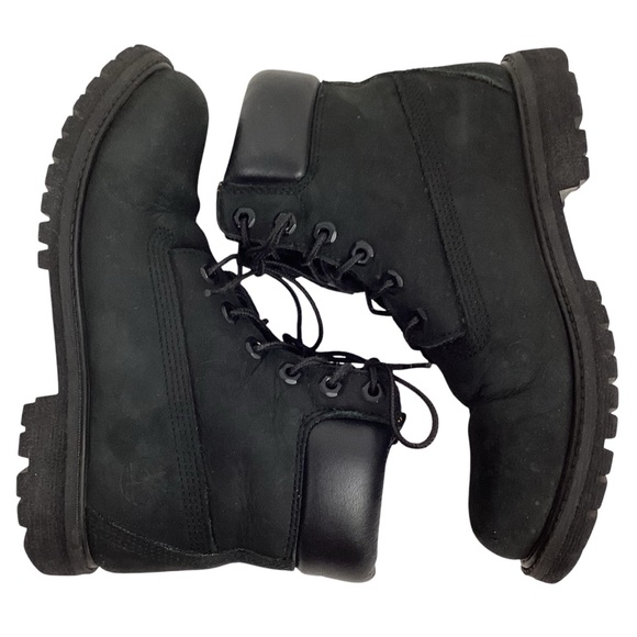 Timberland Nubuck Leather Prima-loft Combat Hiking Mid Boots Black - Picture 3 of 11